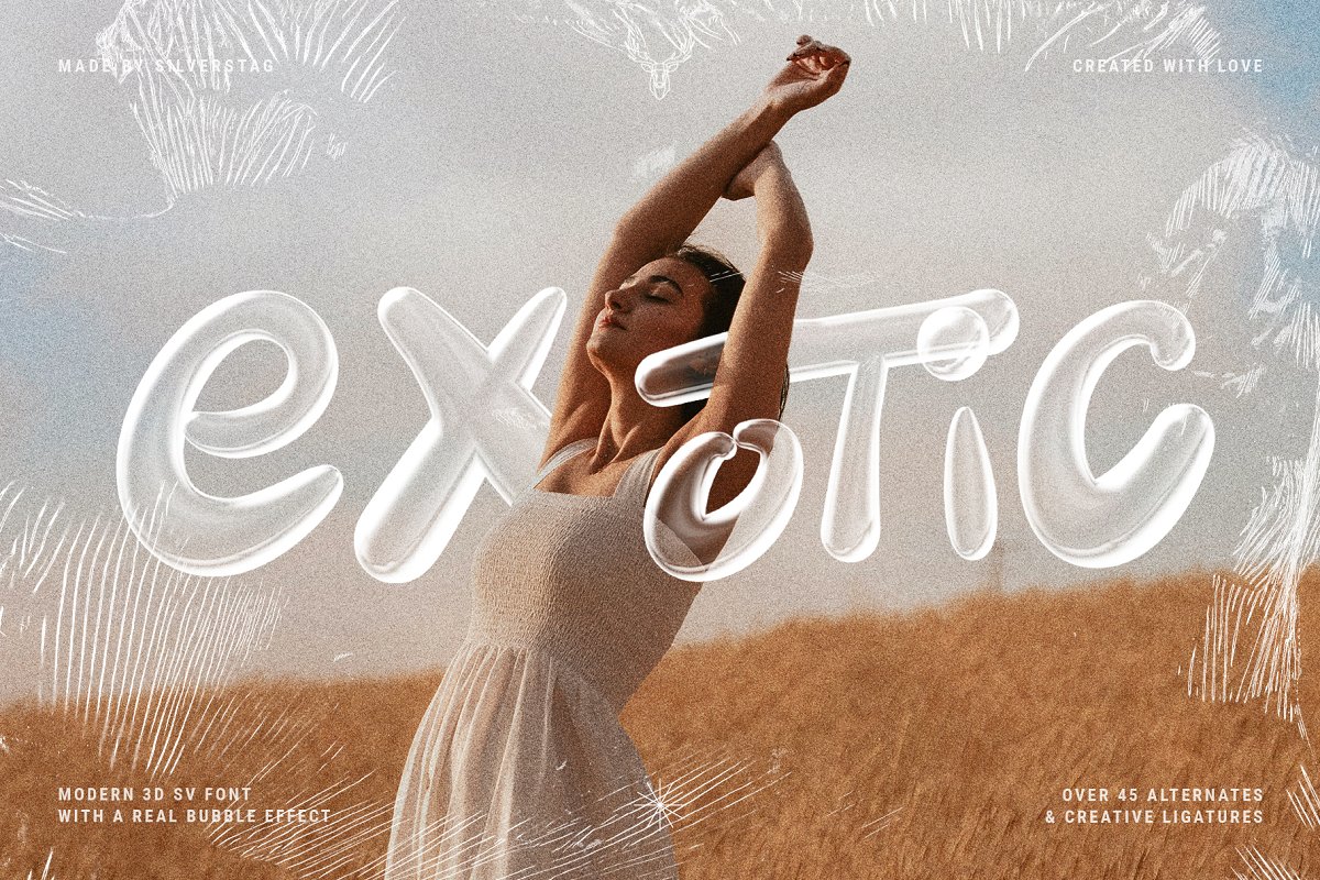 YOUTH MOJITO A D Bubbly SVG Font