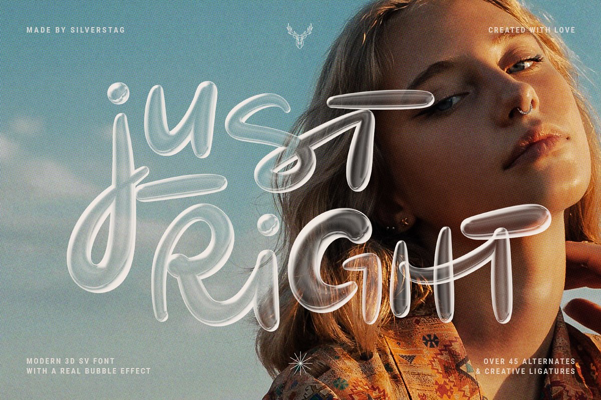 YOUTH MOJITO A D Bubbly SVG Font