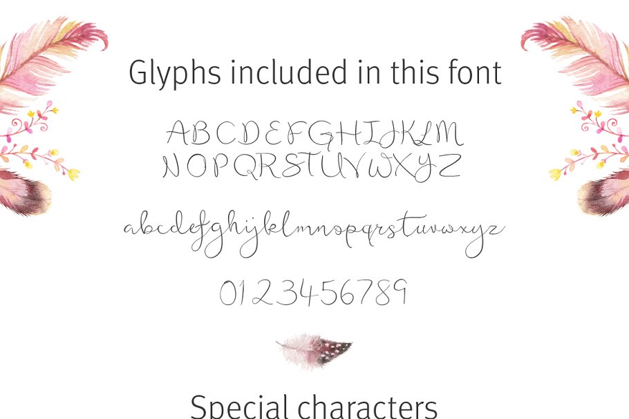 featherly wedding Font